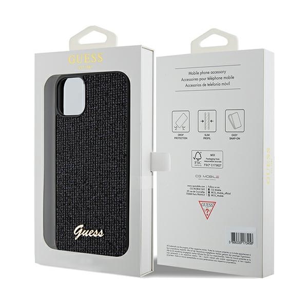 Guess iPhone 11 Etui Disco Script PU Metal Sort