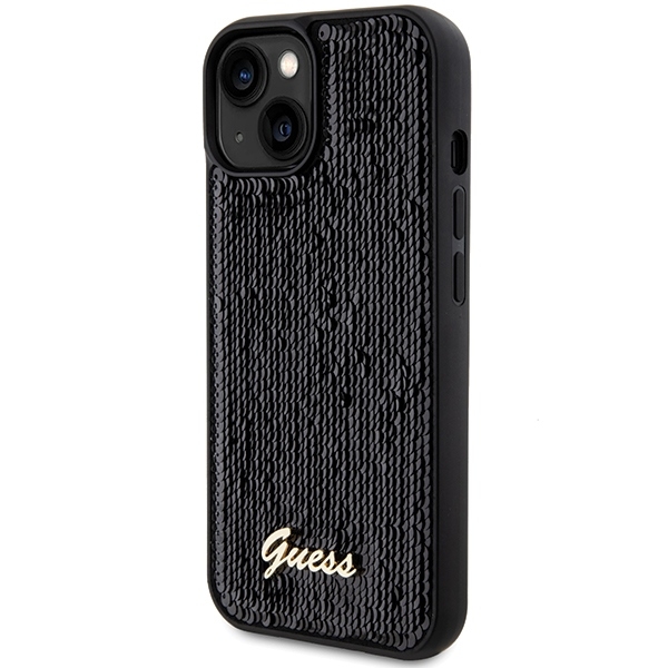 Guess iPhone 14 Skal Sequin Script Metal Sort