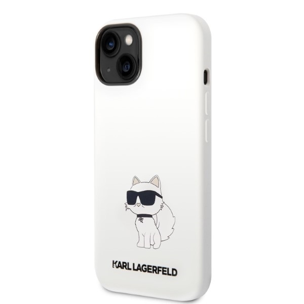 Karl Lagerfeld Choupette -kuori iPhone 14 Plus -puhelimelle – valkoinen silikoni