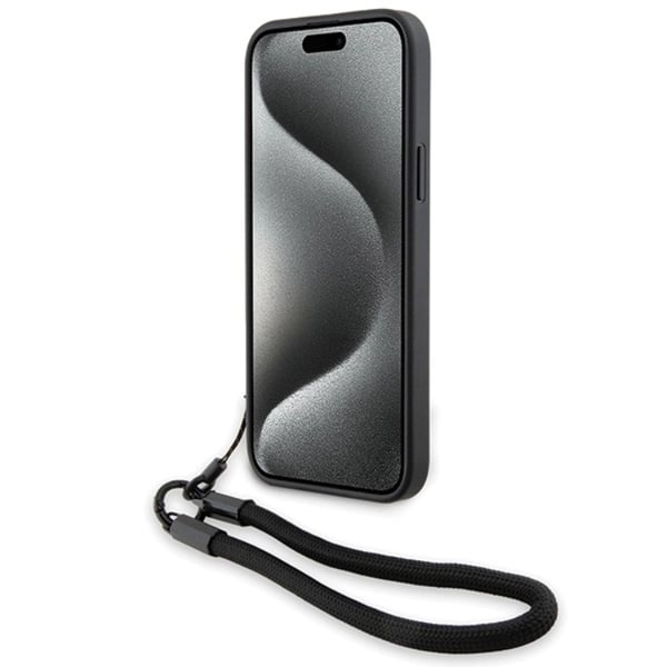 BMW Mobilskal till iPhone 15/14 Plus Signature Läder Wordmark Cord