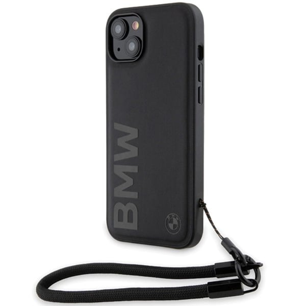 BMW Mobilskal till iPhone 15/14 Plus Signature Läder Wordmark Cord