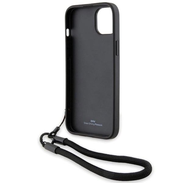 BMW Mobilskal till iPhone 15/14/13 Signature Läder Wordmark Cord
