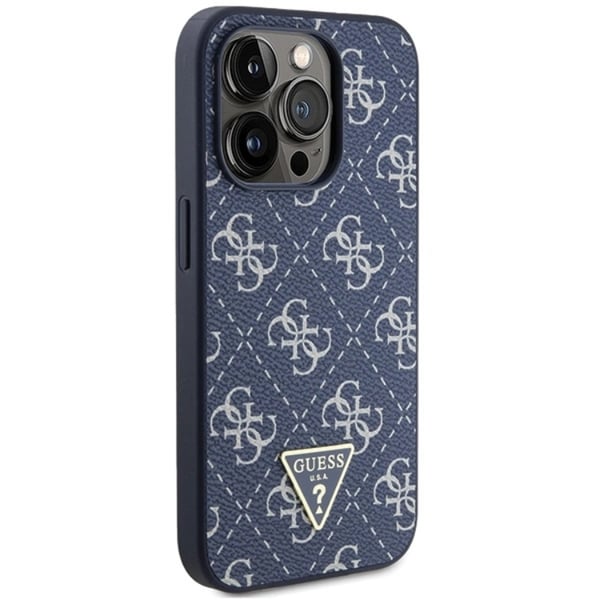 Guess Mobilskal till iPhone 15 Pro Triangle Metall Logo - Blå