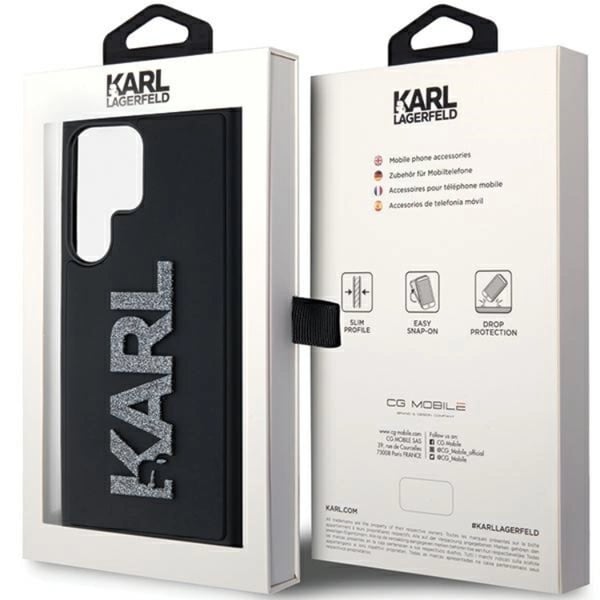 Karl Lagerfeld Mobilskal till Galaxy S23 Ultra 3D Rubber Glitter Logo