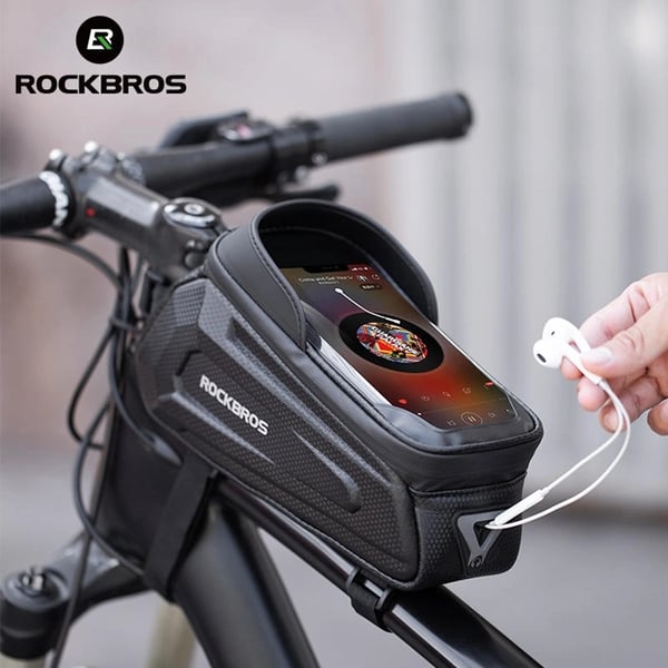 Rockbros B68 Pansret Cykeltaske Med Mobilskal 1.5l - Sort
