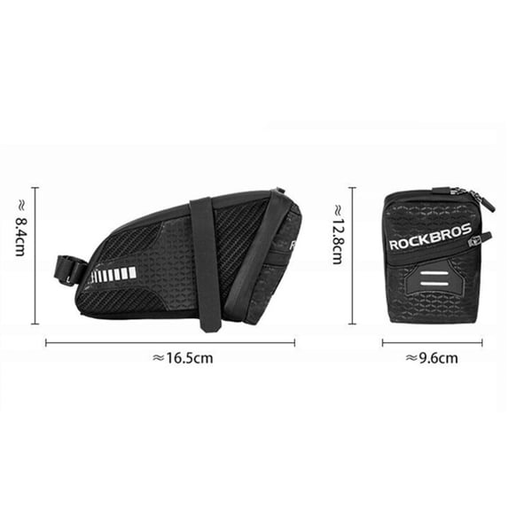 Rockbros Cykeltaske Vandtæt Under Sadel C29-BK - Sort