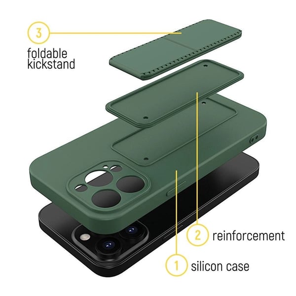 Wozinsky Telefontaske til Galaxy A32 4G Silikone Kickstand - Sort