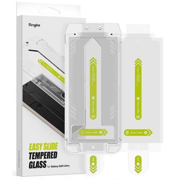 Ringke [2-Pack] Galaxy S24 Ultra Härdat Glas Skärmskydd Easy Slide - Clear