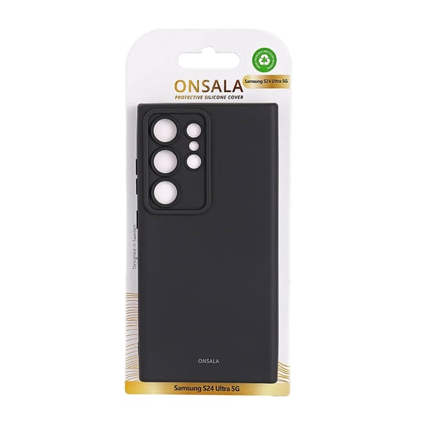 Onsala Telefontaske til Galaxy S24 Ultra Silicone Feeling - Sort