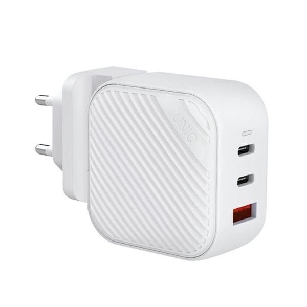 UNIQ Gan USB-C Hurtig vægoplader 66W Verge Pro - Hvid UNIQ Gan USB-C Hurtig vægoplader 66W Verge Pro - Hvid