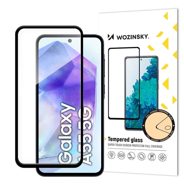 Wozinsky Galaxy A55 5G Härdat Glas Skärmskydd Full Glue - Svart