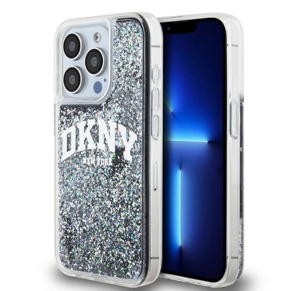 DKNY Mobilskal till iPhone 14 Pro Liquid Glitter Big Logo - Svart