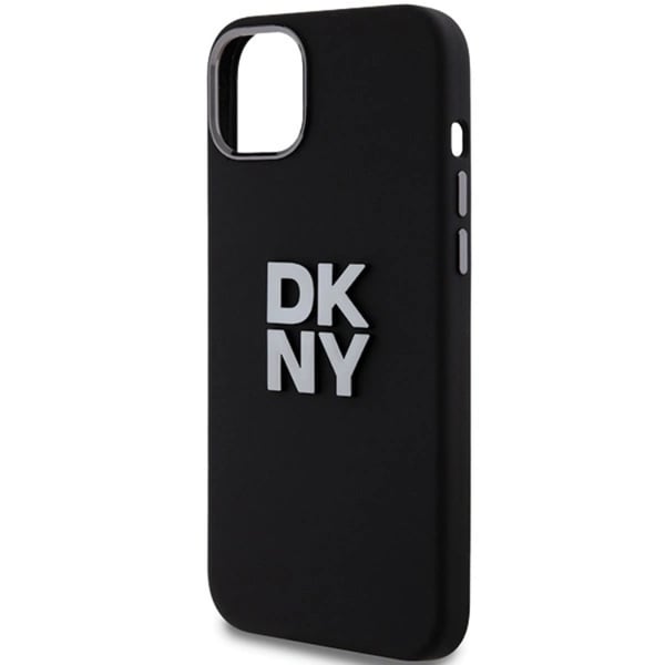 DKNY Mobilskal till iPhone 15/14/13 Liquid Silikon Metal Logo - Svart