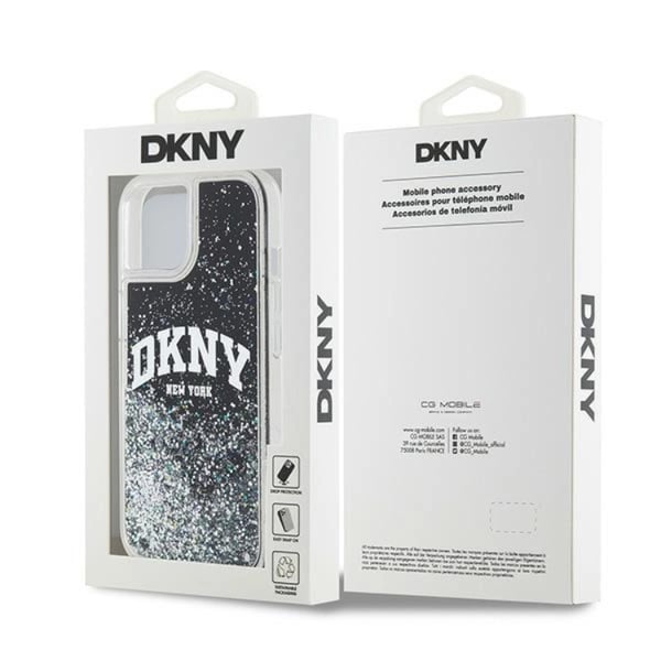 DKNY Mobilskal till iPhone 14 Liquid Glitter Big Logo - Svart