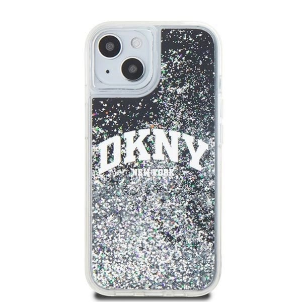 DKNY Mobilskal till iPhone 14 Liquid Glitter Big Logo - Svart