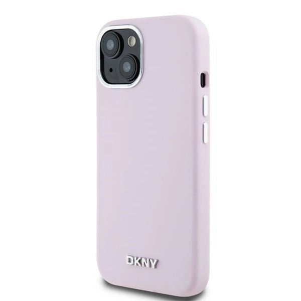 DKNY Mobilskal till iPhone 14 Magsafe Liquid Silikon Small Metal Logo - Rosa