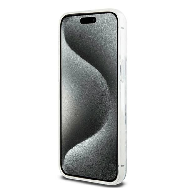 DKNY Mobilskal till iPhone 15 Pro Max Liquid Glitter Multi Logo - Vit