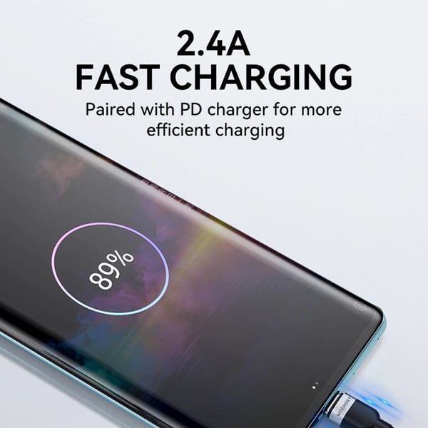 Wozinsky USB-C–USB-A-kaapeli 2.4A 1m - Musta