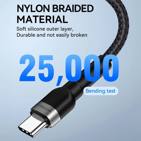 Wozinsky USB-C–USB-A-kaapeli 2.4A 1m - Musta