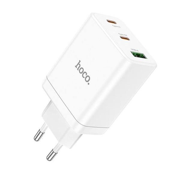 Hoco Väggladdare 35W 2xType C + USB A N33 - Vit