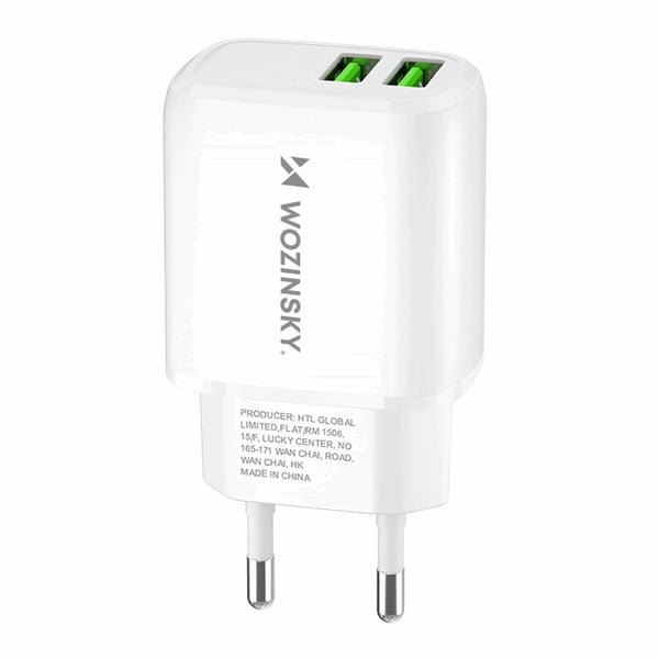 Wozinsky Väggladdare CUWCW 2.4A 2 x USB-A - Vit