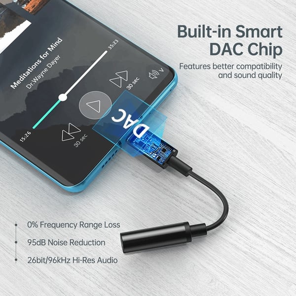 Choetech USB-C till Ljudadapter DC 3.5 mm - Svart