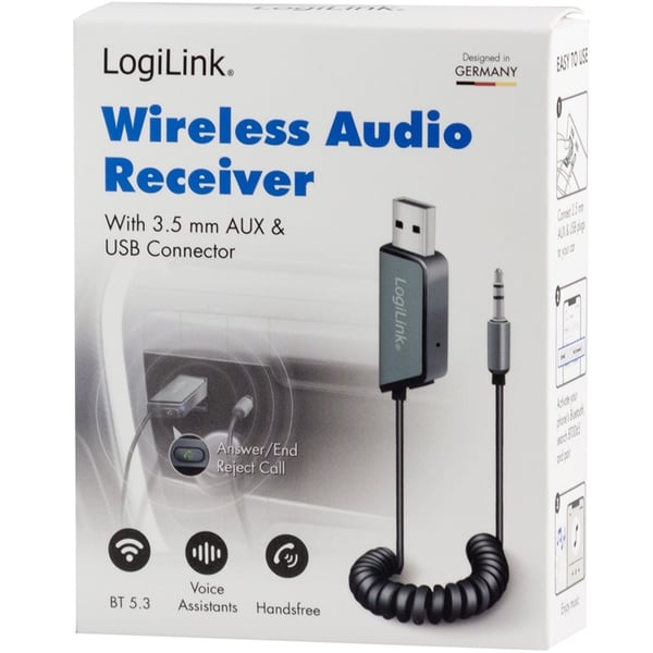LogiLink Bluetooth-modtager og håndfri AUX 3.5mm BT5.3