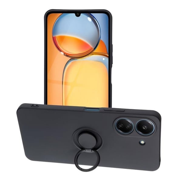 Telefontaske til Xiaomi Redmi 13C/Poco C65 Silikone Ring - Sort