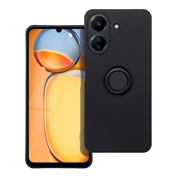Telefontaske til Xiaomi Redmi 13C/Poco C65 Silikone Ring - Sort