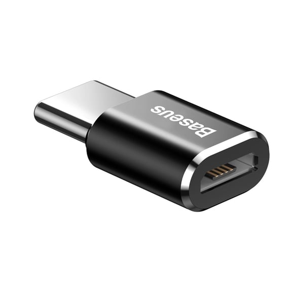 Baseus Mini Micro-USB til USB-C Adapter - Sort