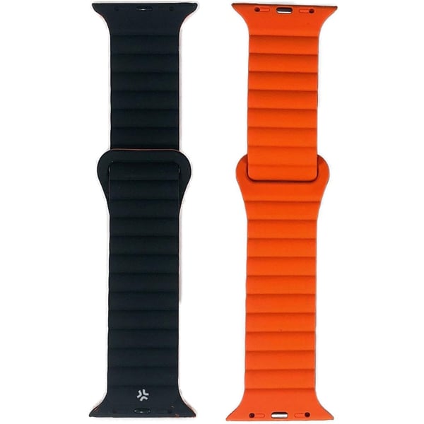 Celly Apple Watch (42/44/45mm) Armband Magnetiskt - Svart/Orange