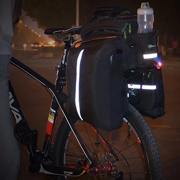 Rockbros A6-03BK Cykelväska för Bagageutrymme 35 L med Utfällbara Fickor