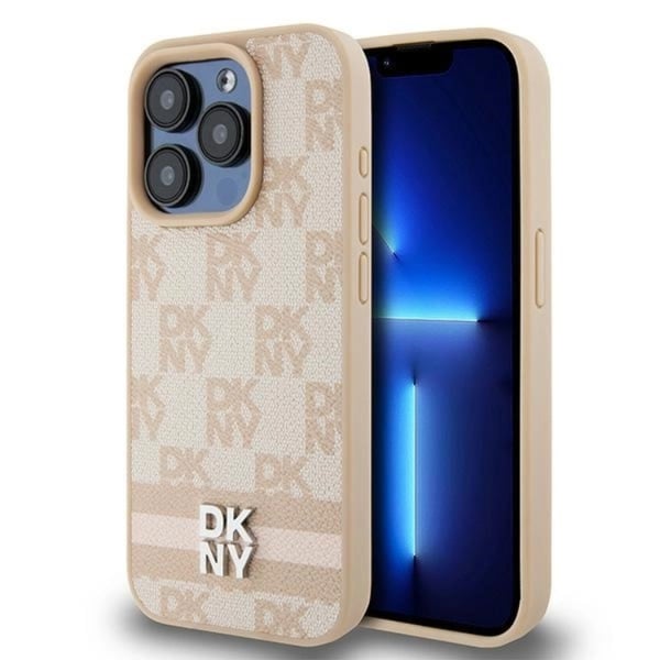 DKNY Mobilskal till iPhone 15 Pro Max Läder Checkered Mono Pattern