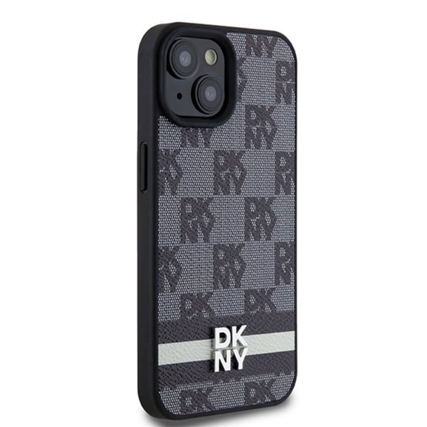 DKNY Mobilskal till iPhone 15/14/13 Läder Checkered Mono Pattern