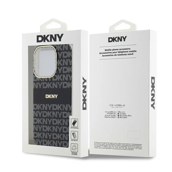 DKNY Mobilskal till iPhone 15 Pro Magsafe IML Mono & Stripe - Svart