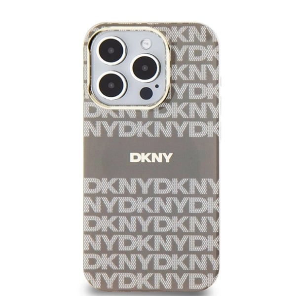 DKNY Mobilskal till iPhone 15 Pro Max Magsafe IML Mono & Stripe - Beige