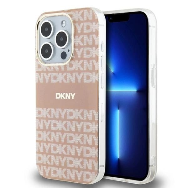 DKNY Telefontaske til iPhone 13 Pro Max Magsafe IML Mono & Stripe - Lyserød