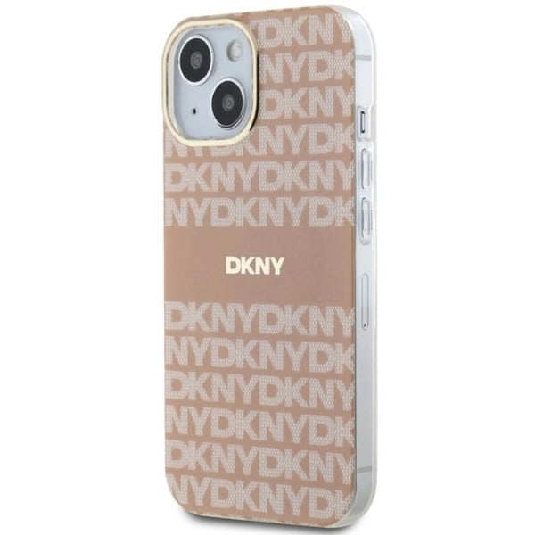 DKNY telefontaske til iPhone 15/14/13 Magsafe IML Mono & Stripe - Lyserød