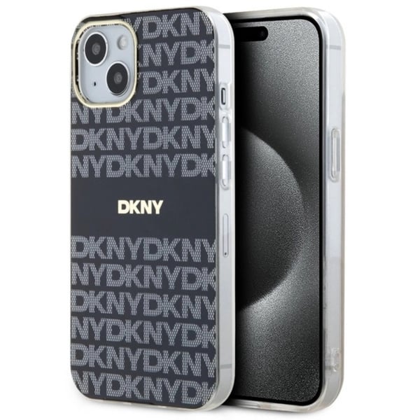 DKNY Mobilskal till iPhone 15/14/13 Magsafe IML Mono & Stripe - Svart