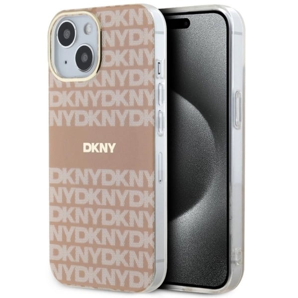 DKNY Mobilskal till iPhone 15/14 Plus Magsafe IML Mono & Stripe - Rosa