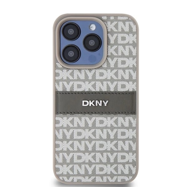 DKNY Mobilskal till iPhone 15 Pro Max Läder Mono Stripe & Metal Logo