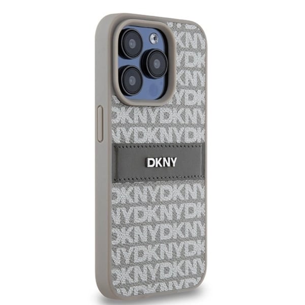 DKNY Mobilskal till iPhone 15 Pro Max Läder Mono Stripe & Metal Logo
