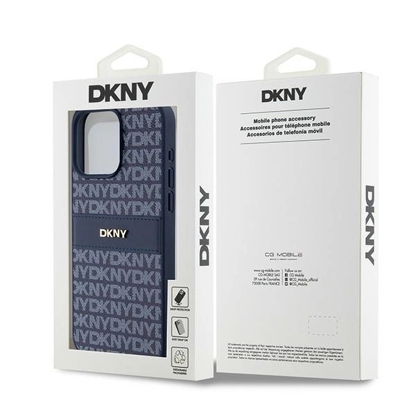 DKNY Mobilskal till iPhone 15 Pro Läder Mono Stripe & Metal Logo