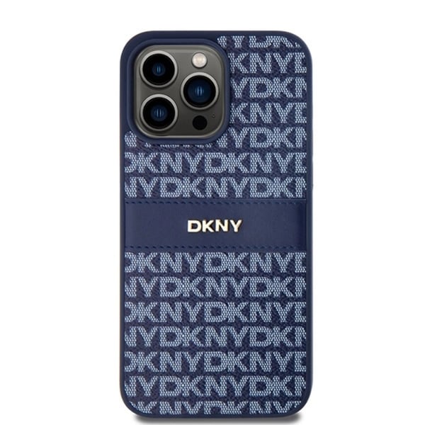 DKNY Mobilskal till iPhone 15 Pro Läder Mono Stripe & Metal Logo