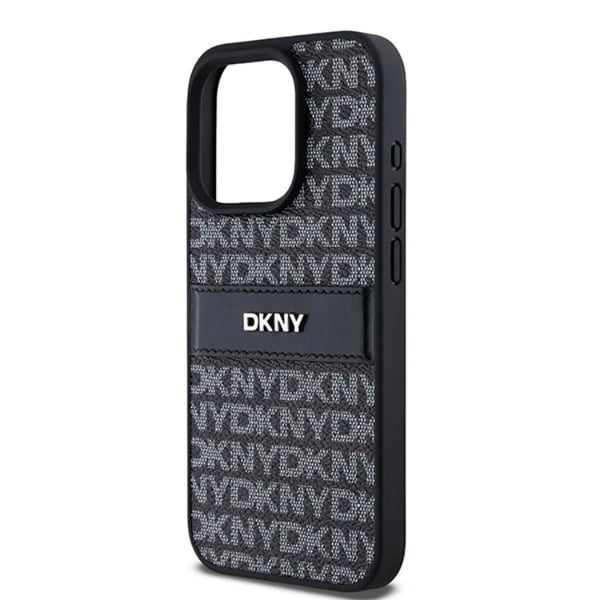 DKNY Mobilskal till iPhone 15 Pro Läder Mono Stripe & Metal Logo