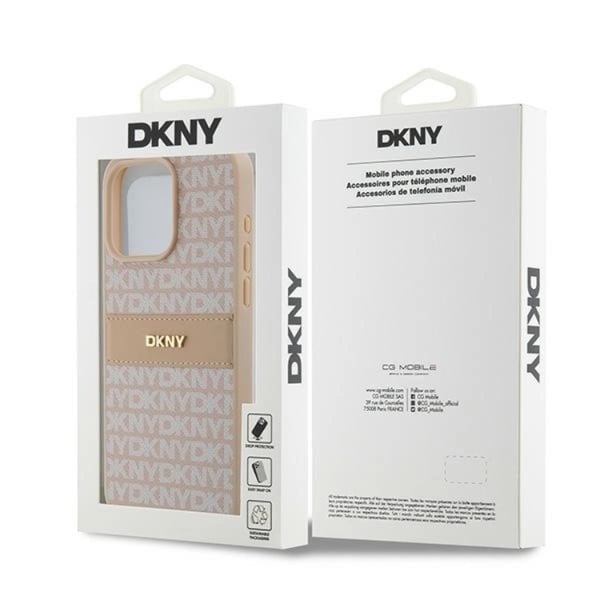 DKNY Mobilskal till iPhone 14 Pro Max Läder Mono Stripe & Metal Logo