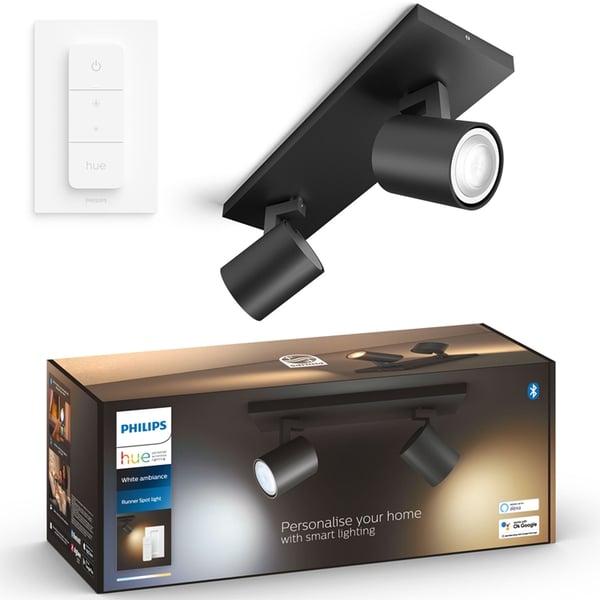 Philips Hue Runner White Ambiance 2 spot 800 lm - Svart