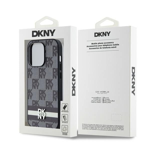 DKNY Mobilskal till iPhone 15 Pro Läder Checkered Mono Pattern