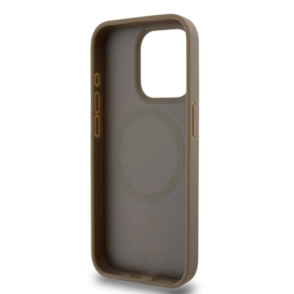 DKNY telefontaske til iPhone 14 Pro Max Magsafe lædermønster Metallogo