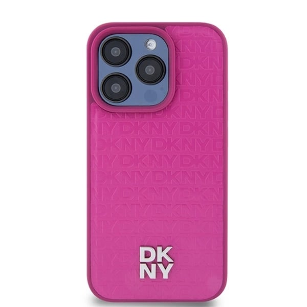 DKNY Mobilskal till iPhone 15 Pro Magsafe Läder Pattern Metal Logo